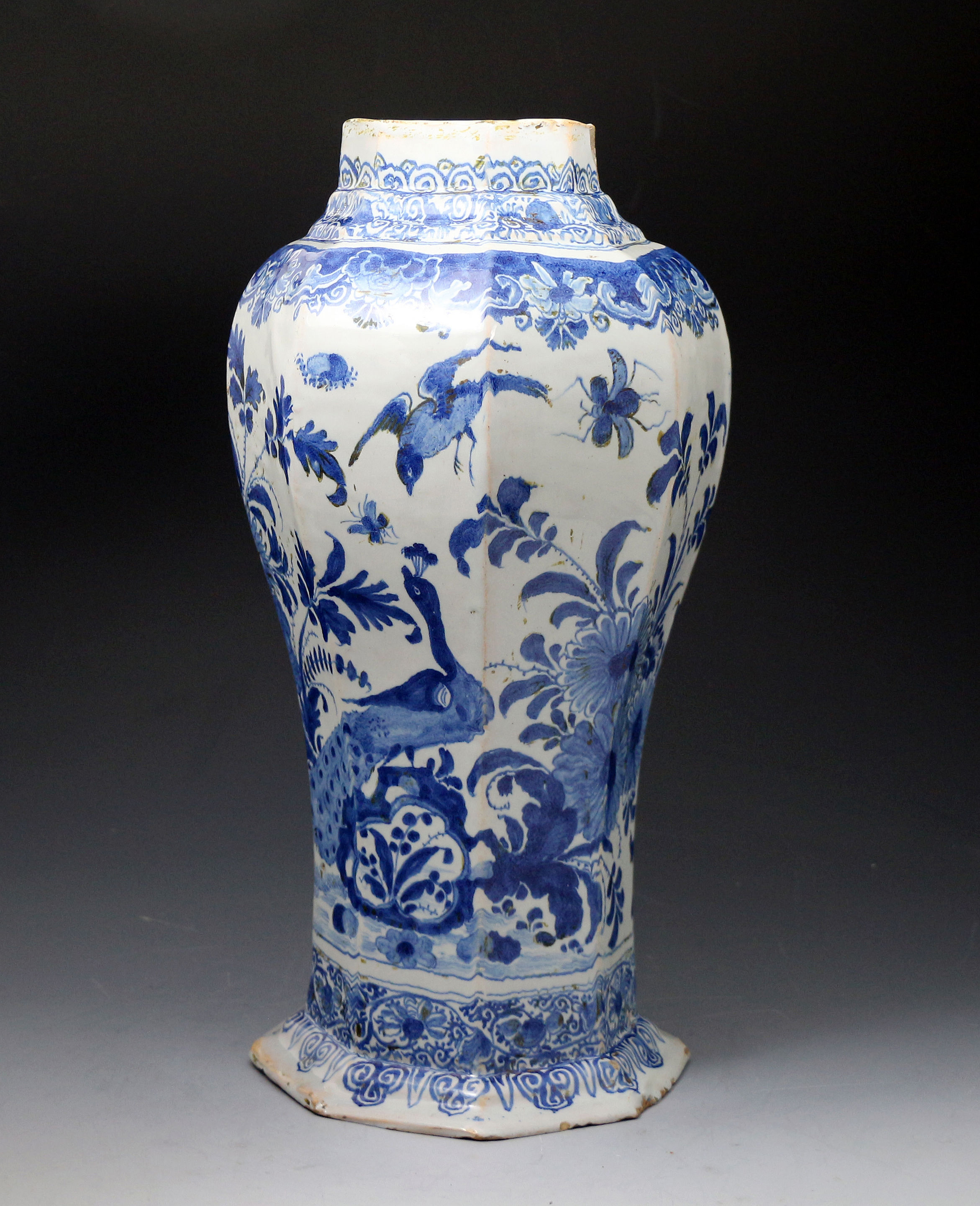 Delftware vase decorated in the Chinese style probably London 