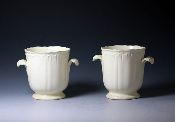 Antique Wedgwood creamware pottery cache pots late 18th century.