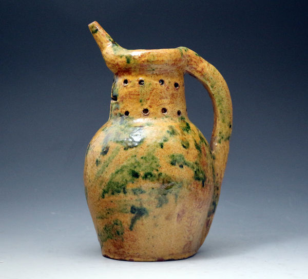 Donyatt Devon pottery puzzle jug with incised date 1897