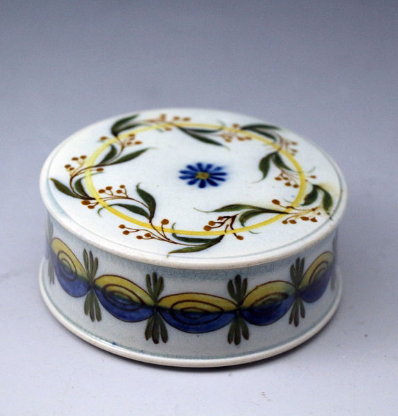 Antique pottery box Prattware English early 19th century