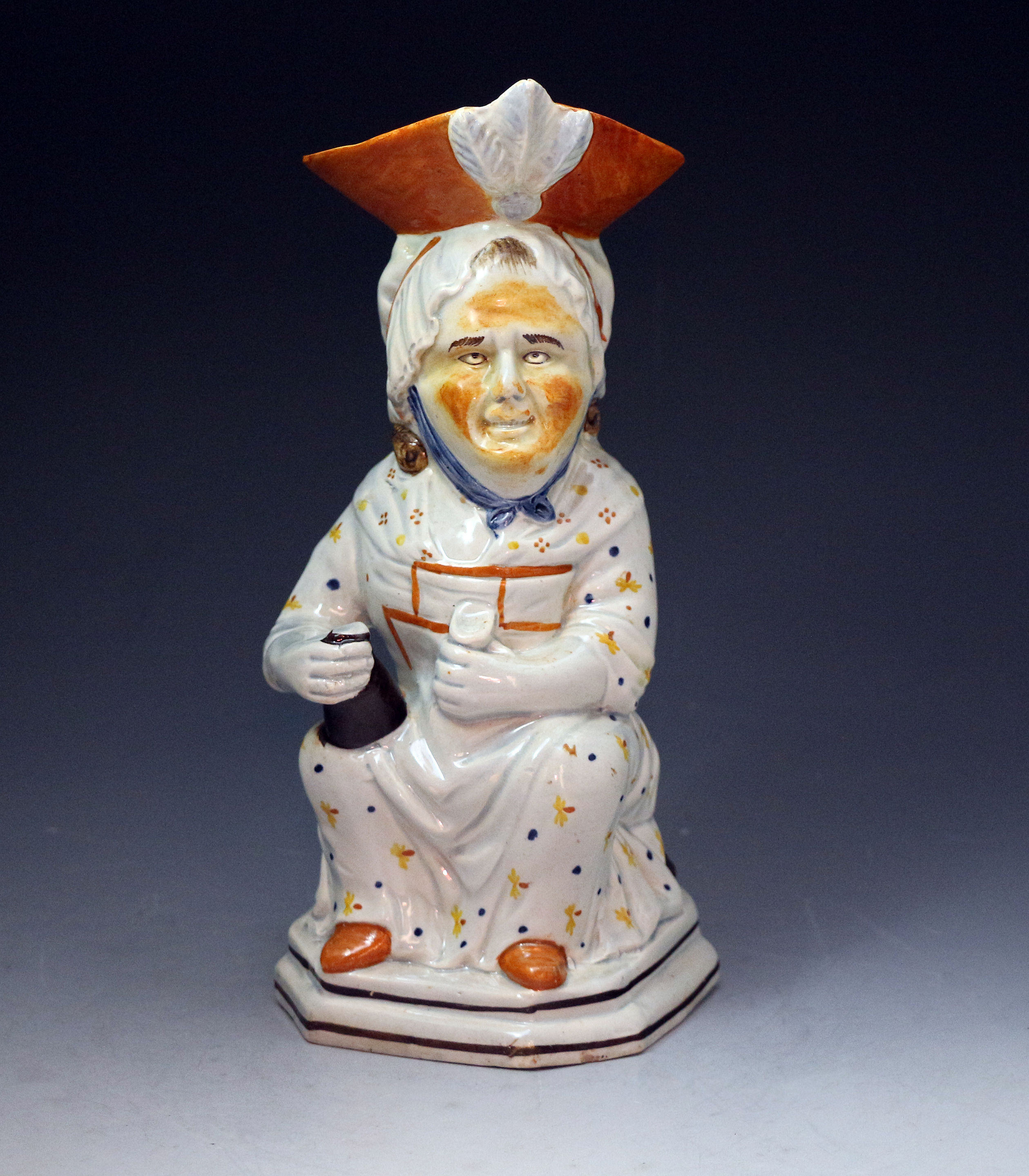 Martha Gunn Prattware pottery Toby Jug England early 19th century